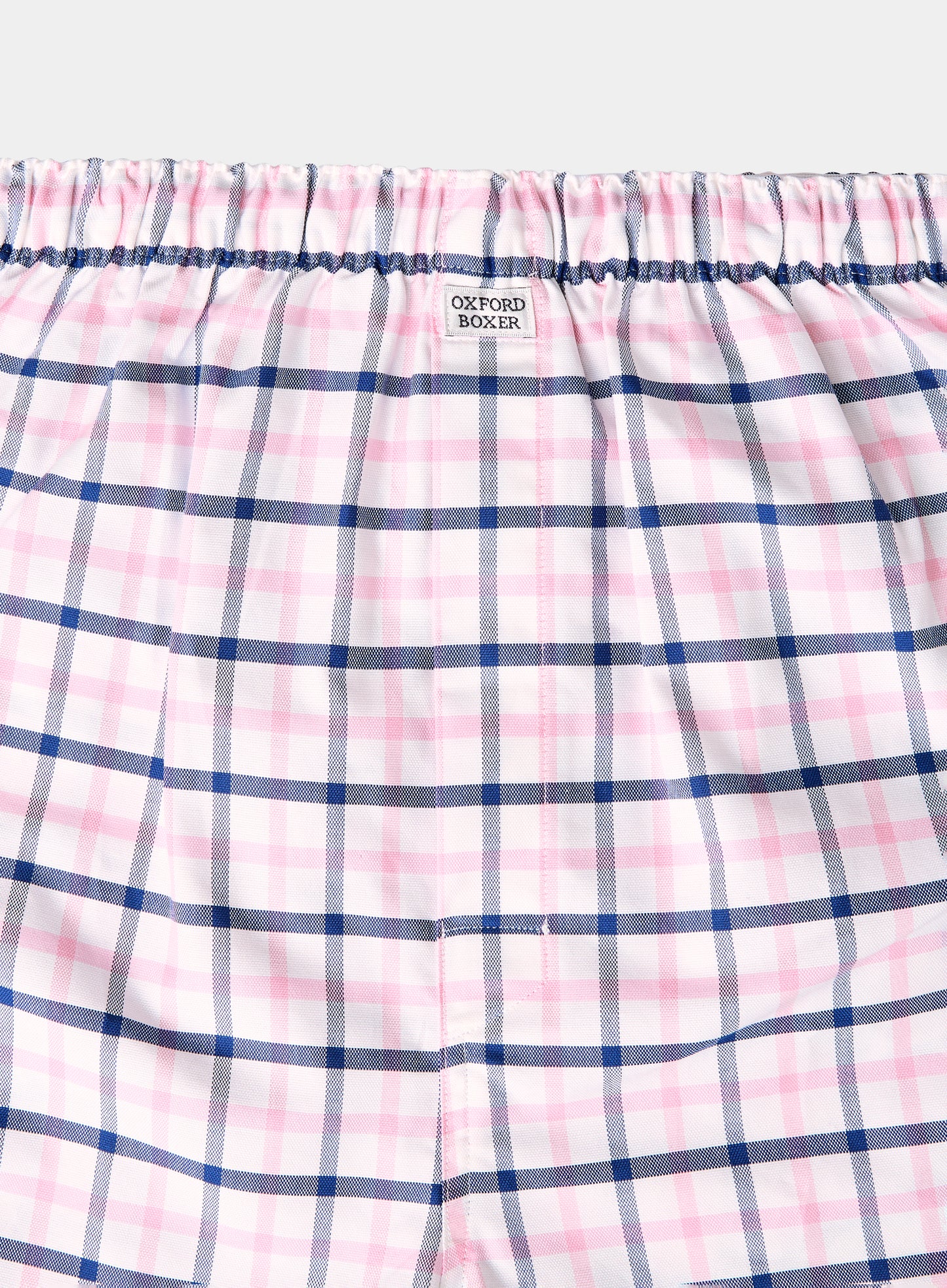 Cotton Boxers - Navy and Pink Check