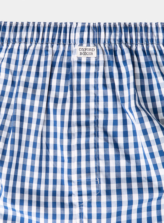 Cotton Boxers - Navy Gingham