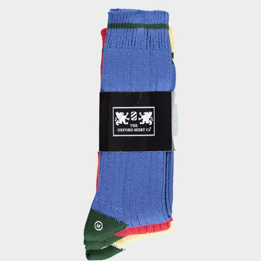 3 Pack of Socks in Green Contrast