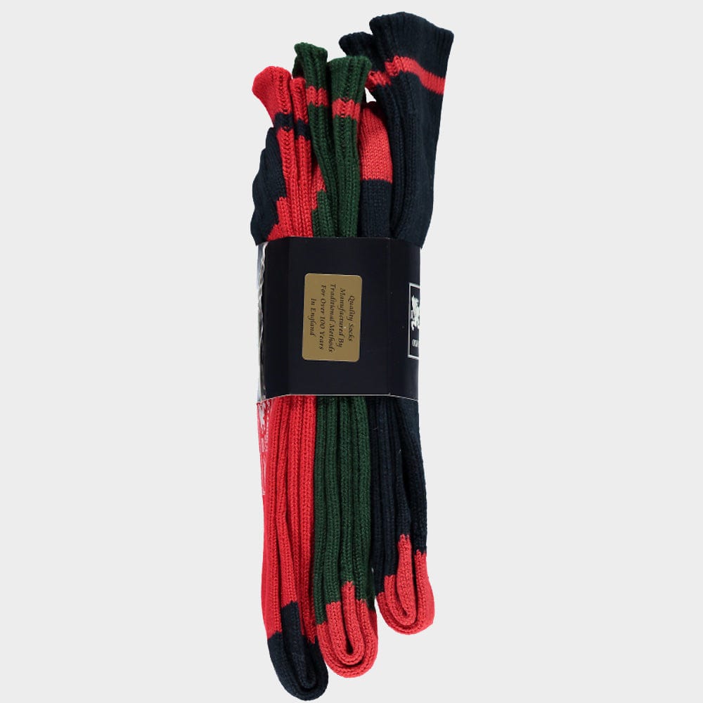 3 Pack of Socks in Red Contrast