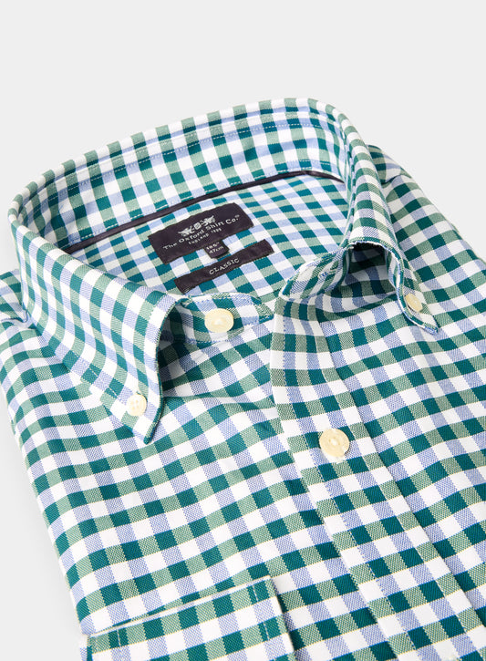 Button Down Shirt - Green and Navy Check