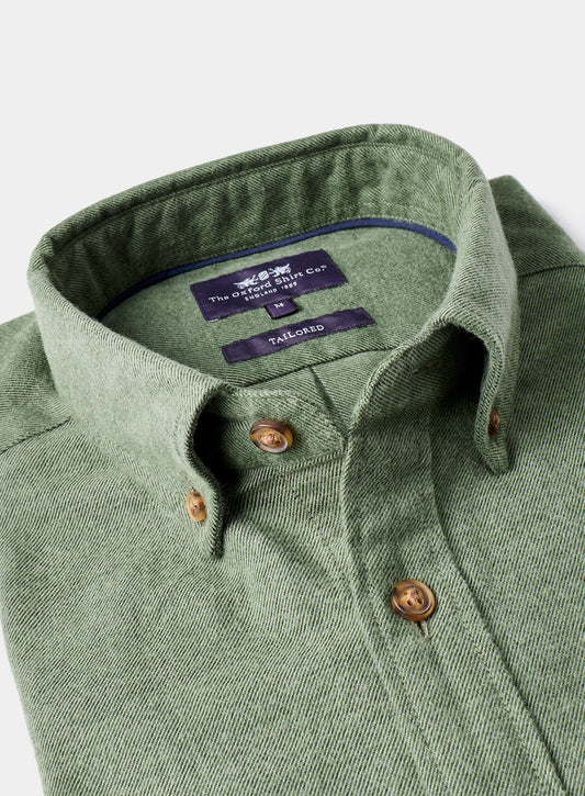 Button Down Flannel Shirt - Green
