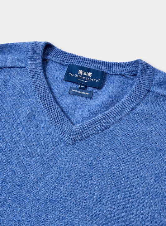 Cashmere V Neck in Blue