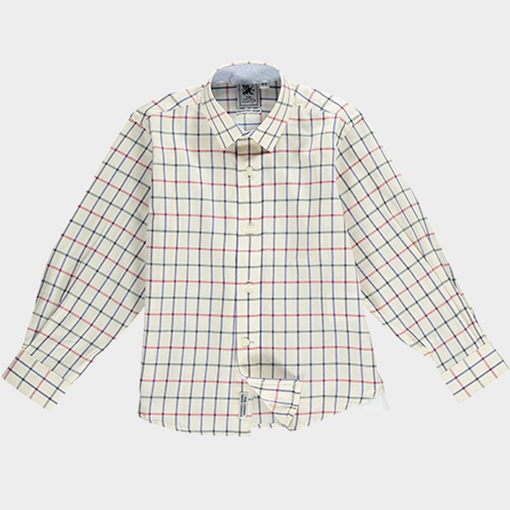"Kids Country Shirt in Red and Green Check - Oxford Shirt Co."