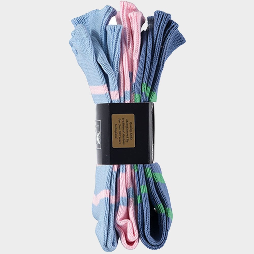 "3 Pack of Socks in Pastel Stripes"