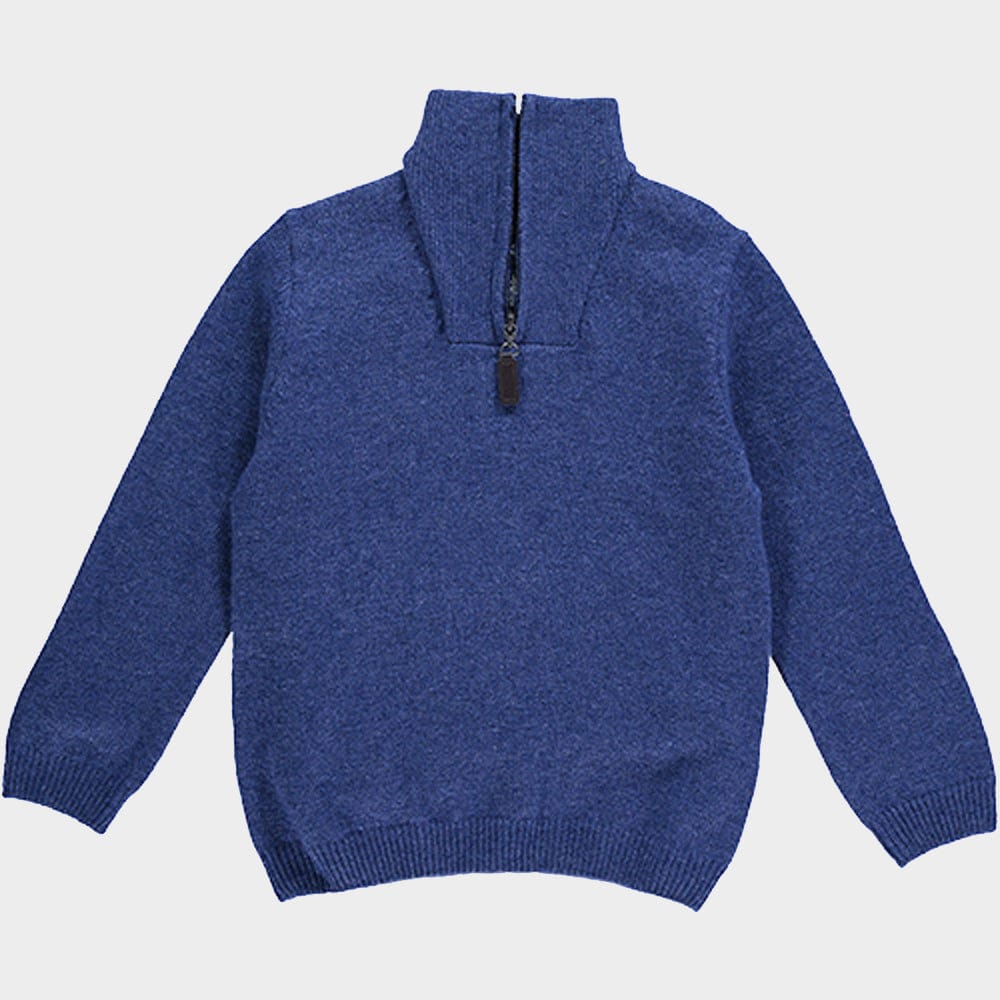"Wool 1/4 Zip in Denim"