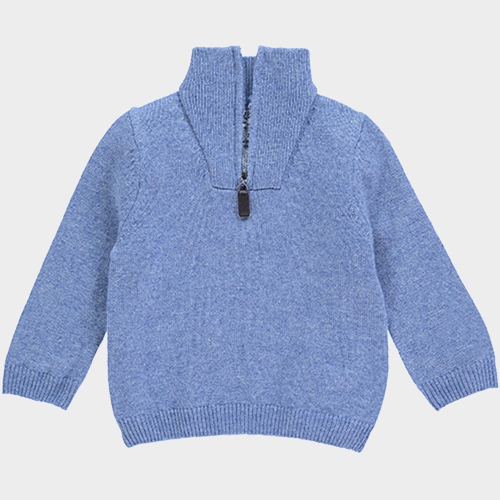 "Wool 1/4 Zip in Pale Blue"