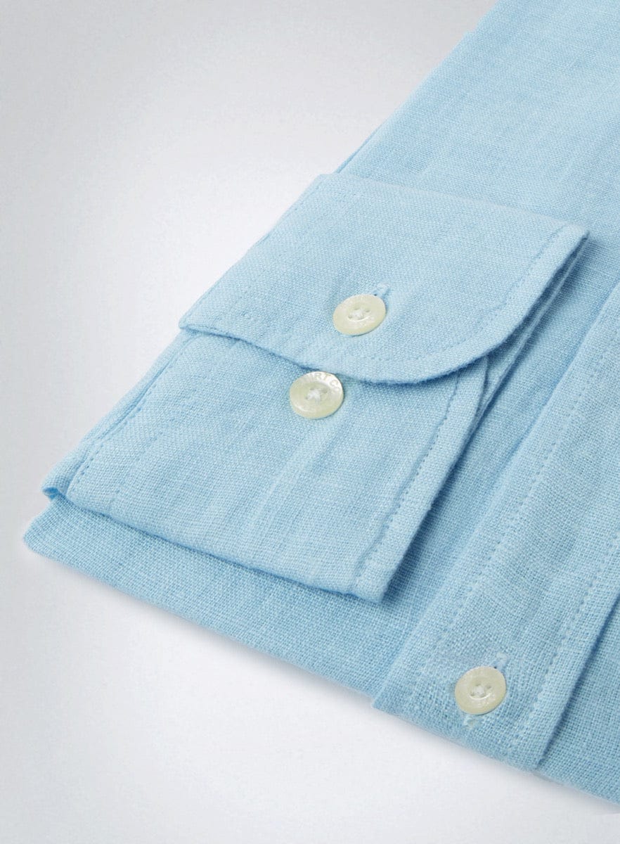 "Womens Linen Shirt in Pale Blue"