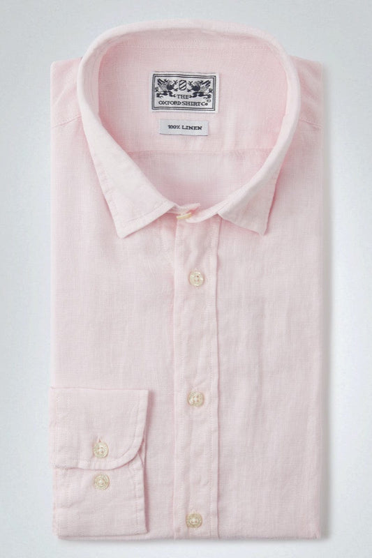 "Womens Linen Shirt in Pink"