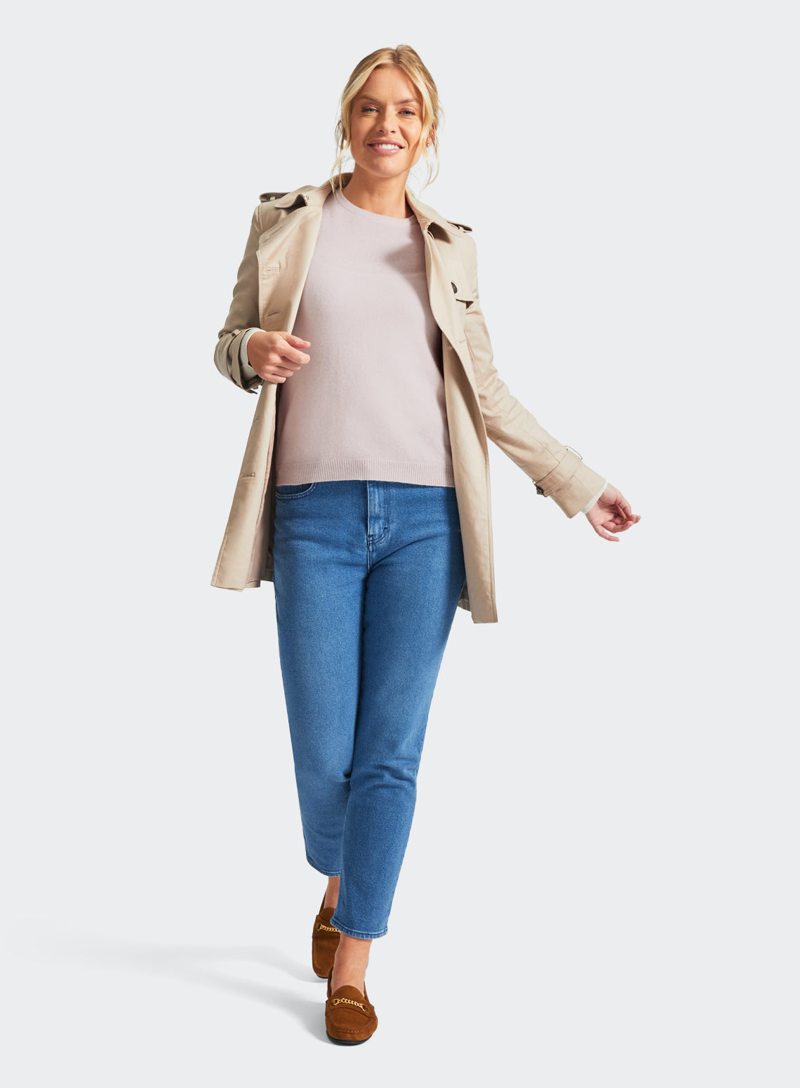 Cashmere Crew Neck in Pastel Pink