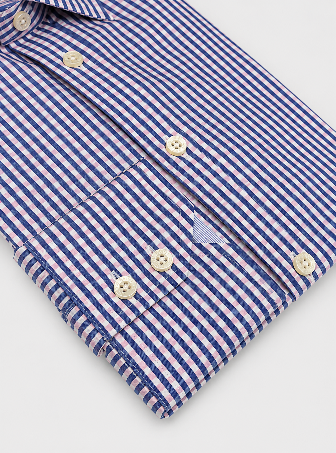 Classic Shirt in Navy and Pink Gingham
