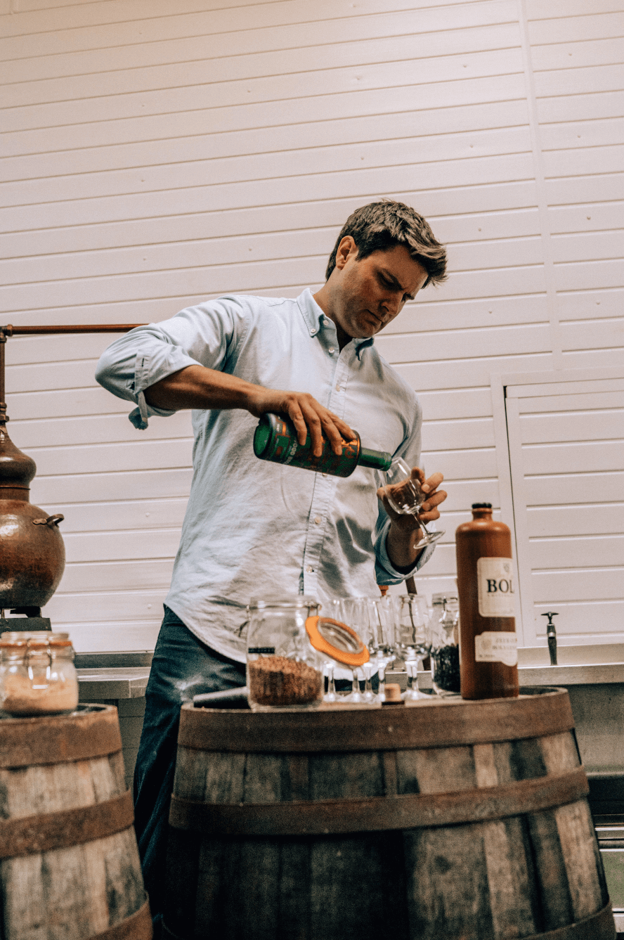 Mens Oxford Shirt in Blue at Wood Brothers Distillery