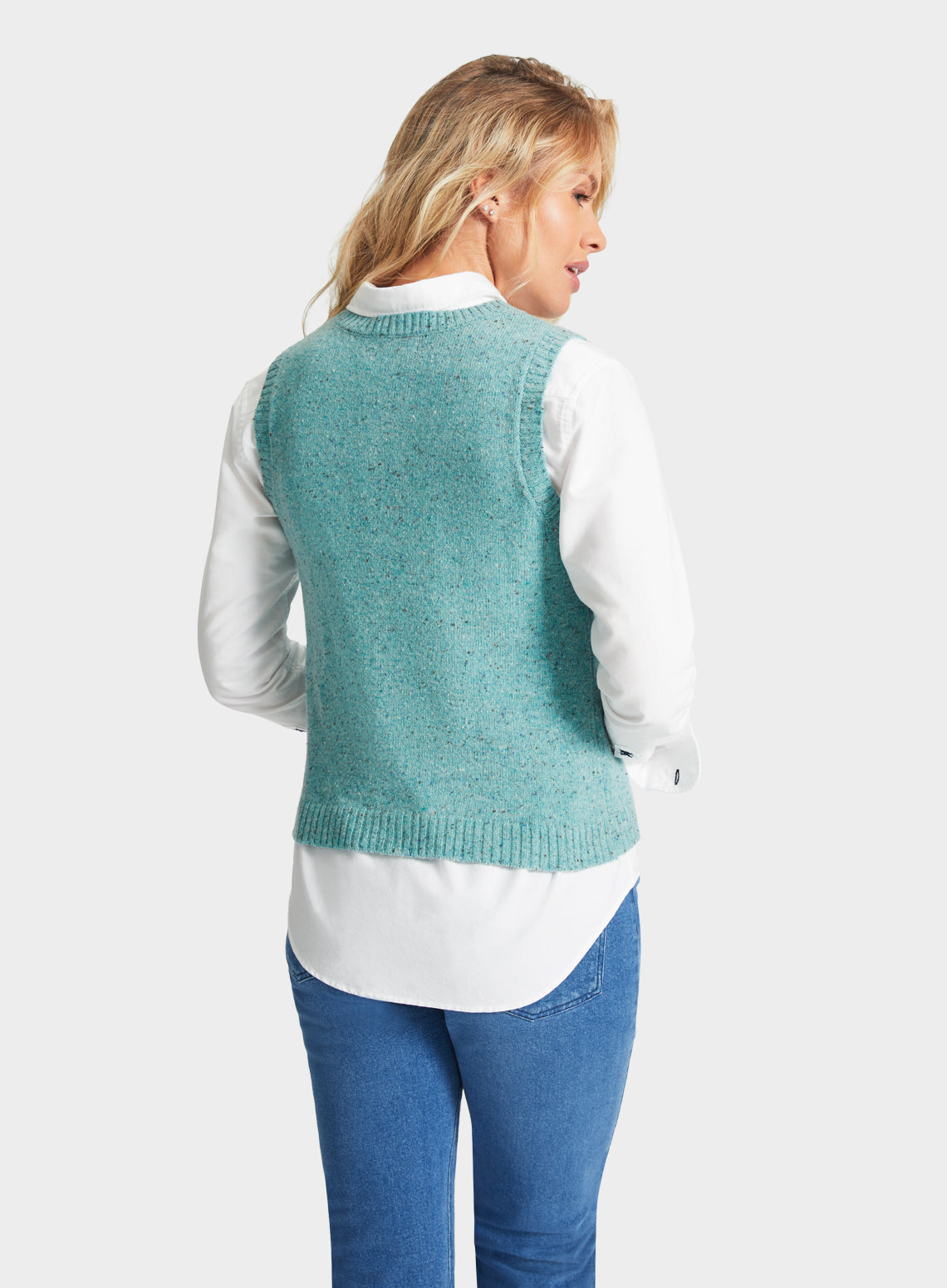 Knitted Neppy Vest in Mint