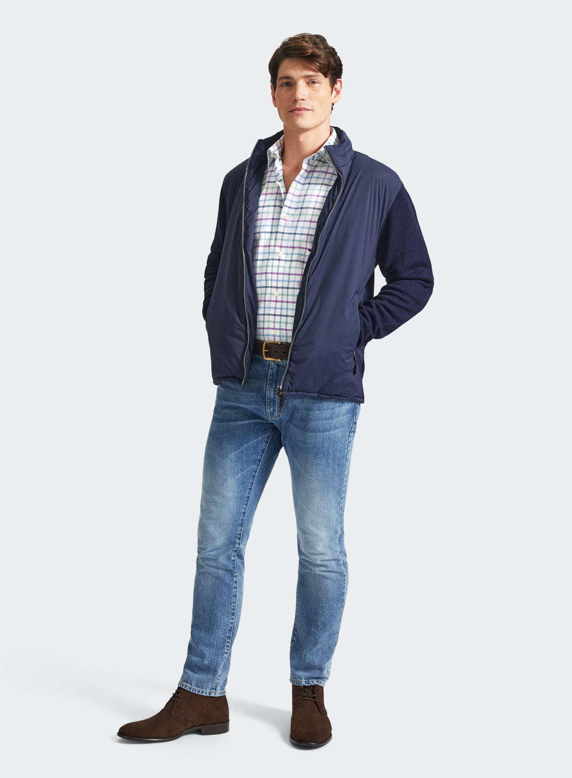 Classic Shirt in Green and Purple Check