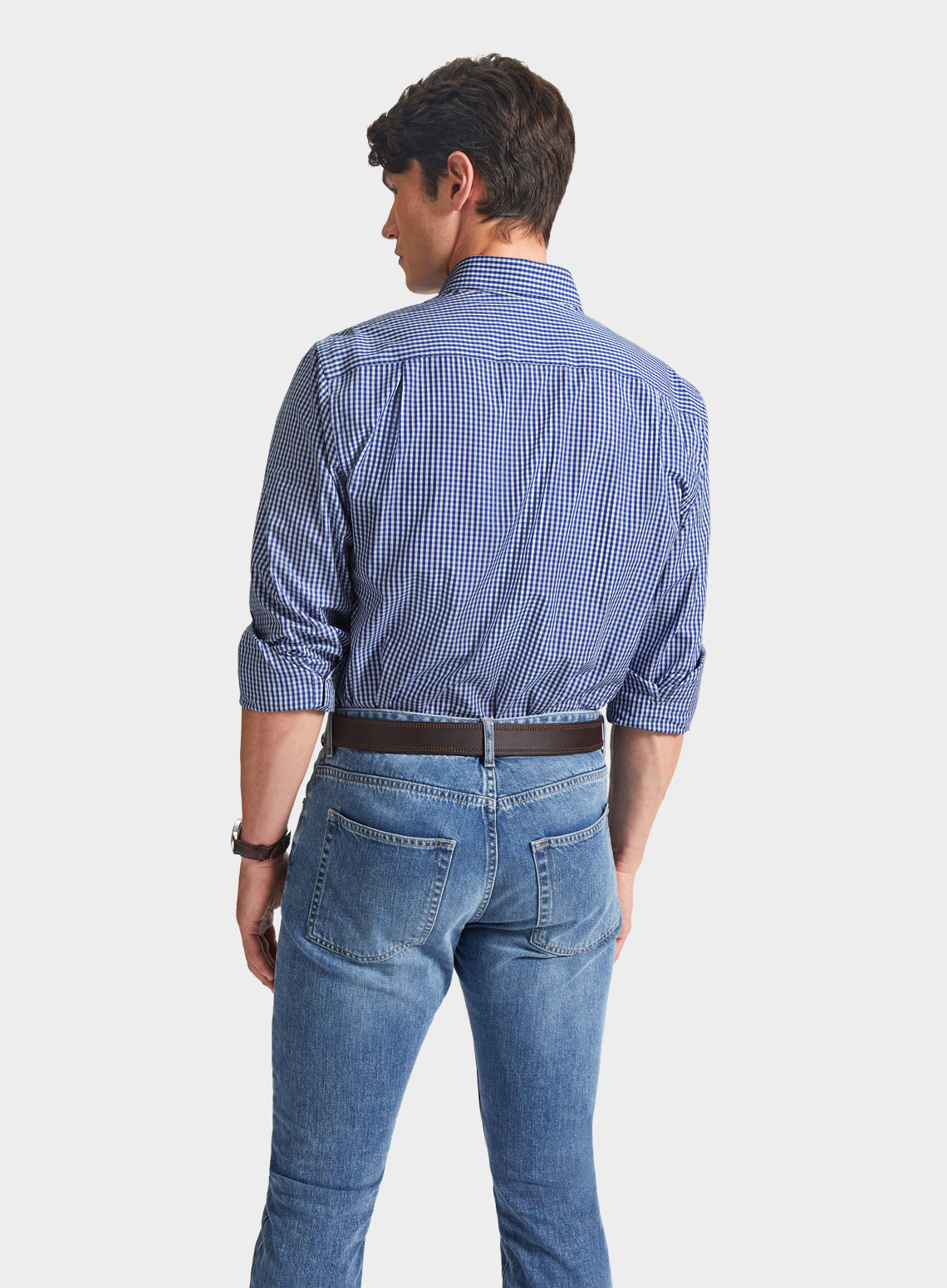 Button Down Shirt in Navy Gingham