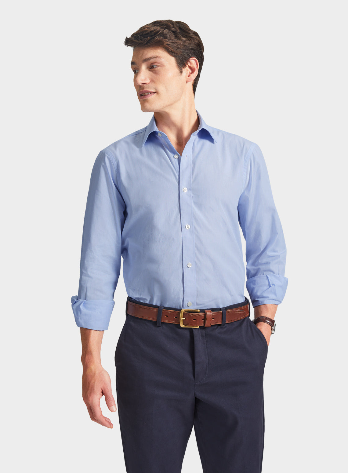 Classic Shirt in Fine Blue Stripe