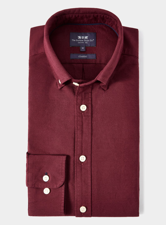 Button Down Oxford Shirt - Burgundy