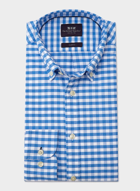 Button Down Oxford Shirt - Blue Check