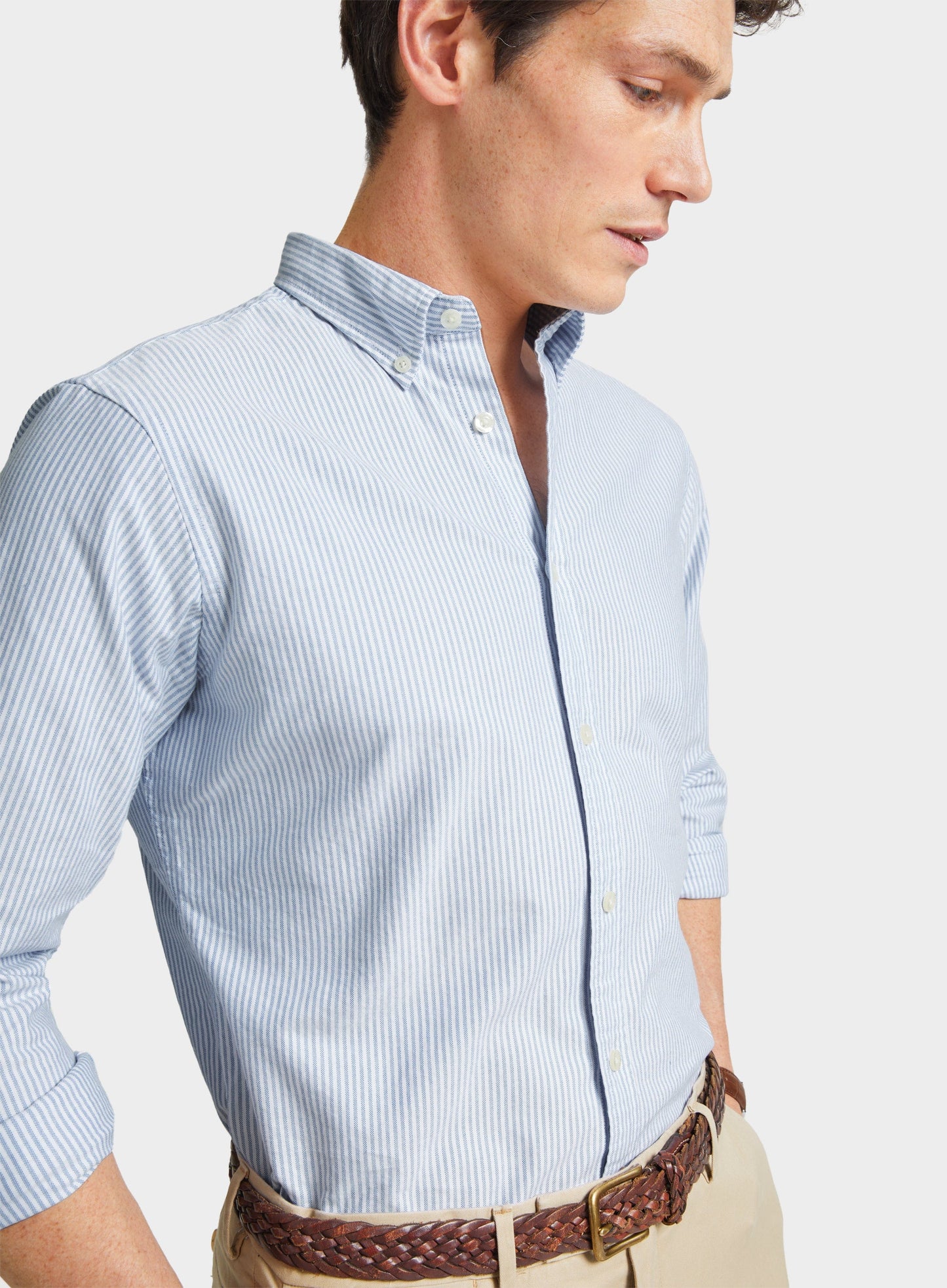 Button Down Oxford Shirt - Blue Stripe