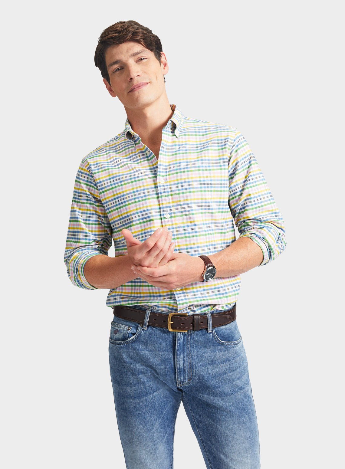 Button Down Oxford Shirt - Bright Multi Check