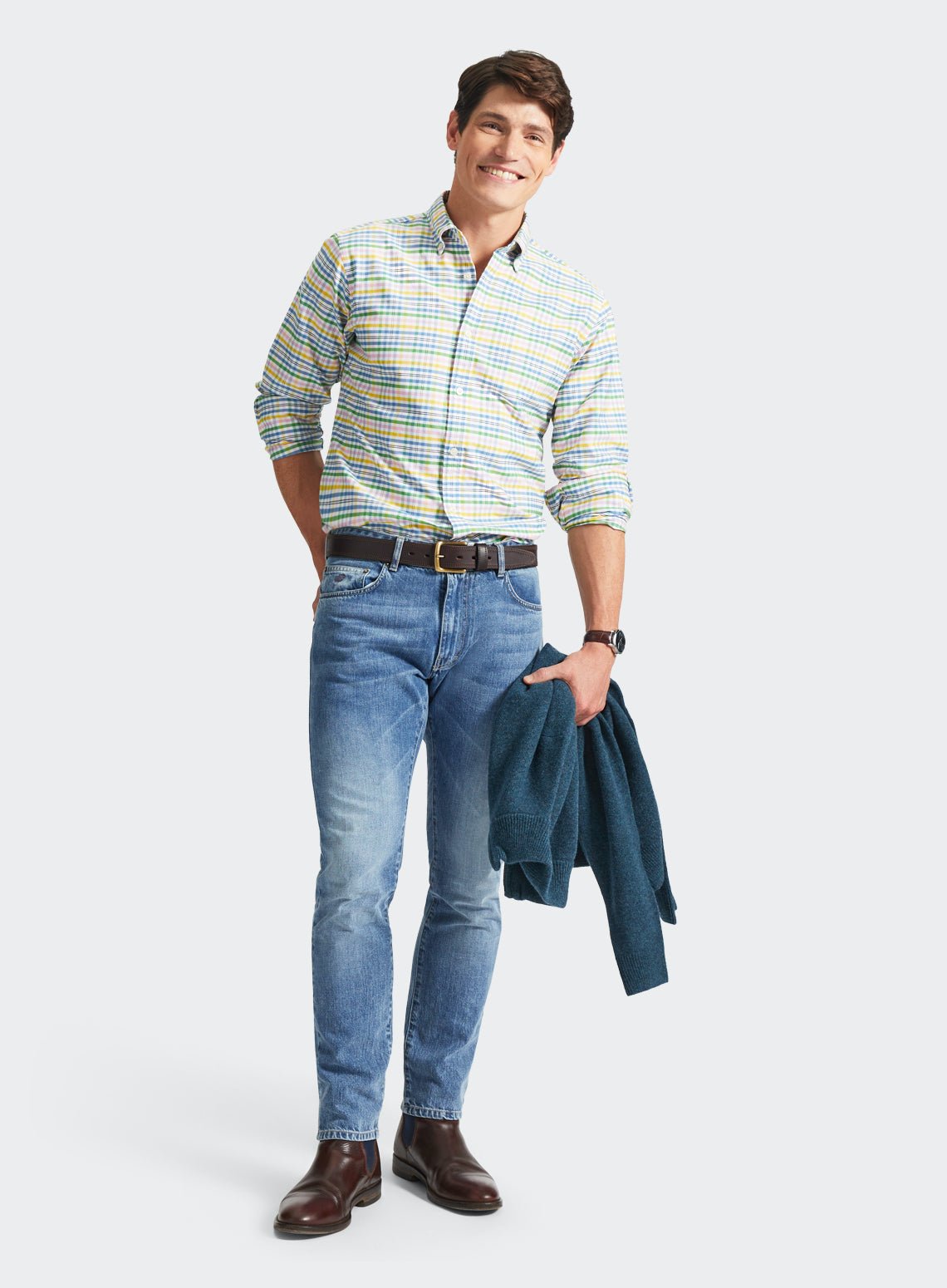 Button Down Oxford Shirt - Bright Multi Check