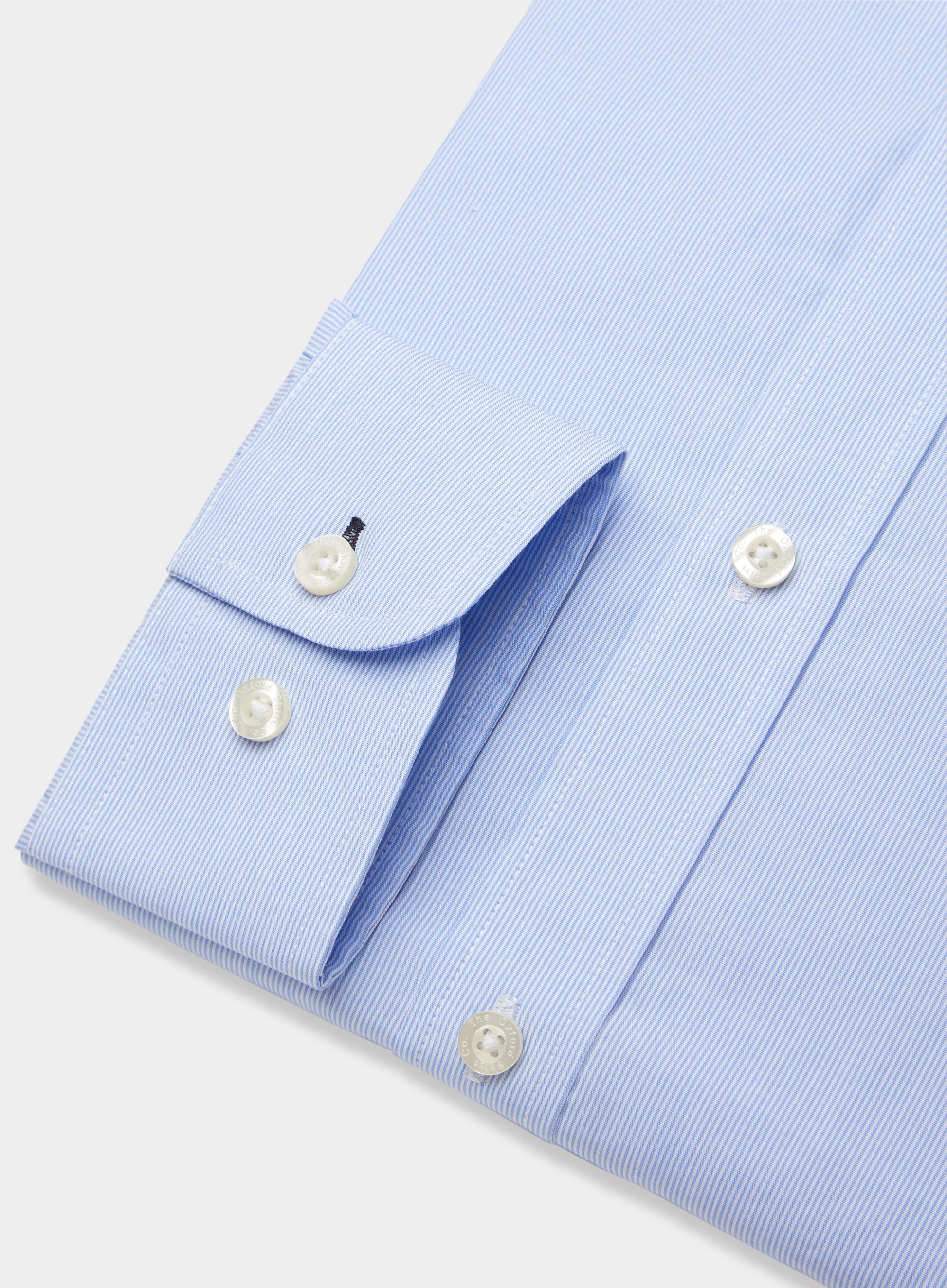 Button Down Shirt in Fine Blue Stripe
