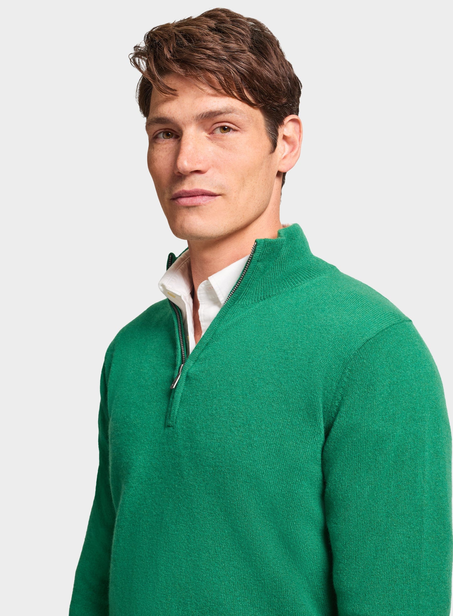 Cashmere 1/4 Zip in Grass