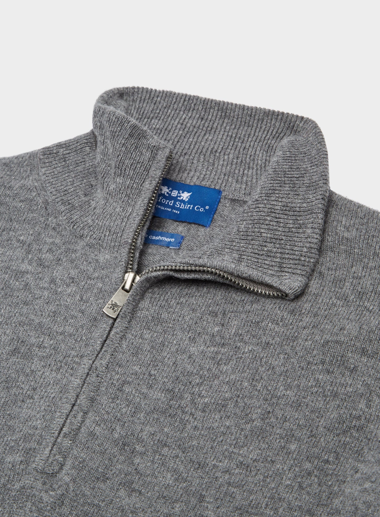 Cashmere 1/4 Zip in Mid Grey