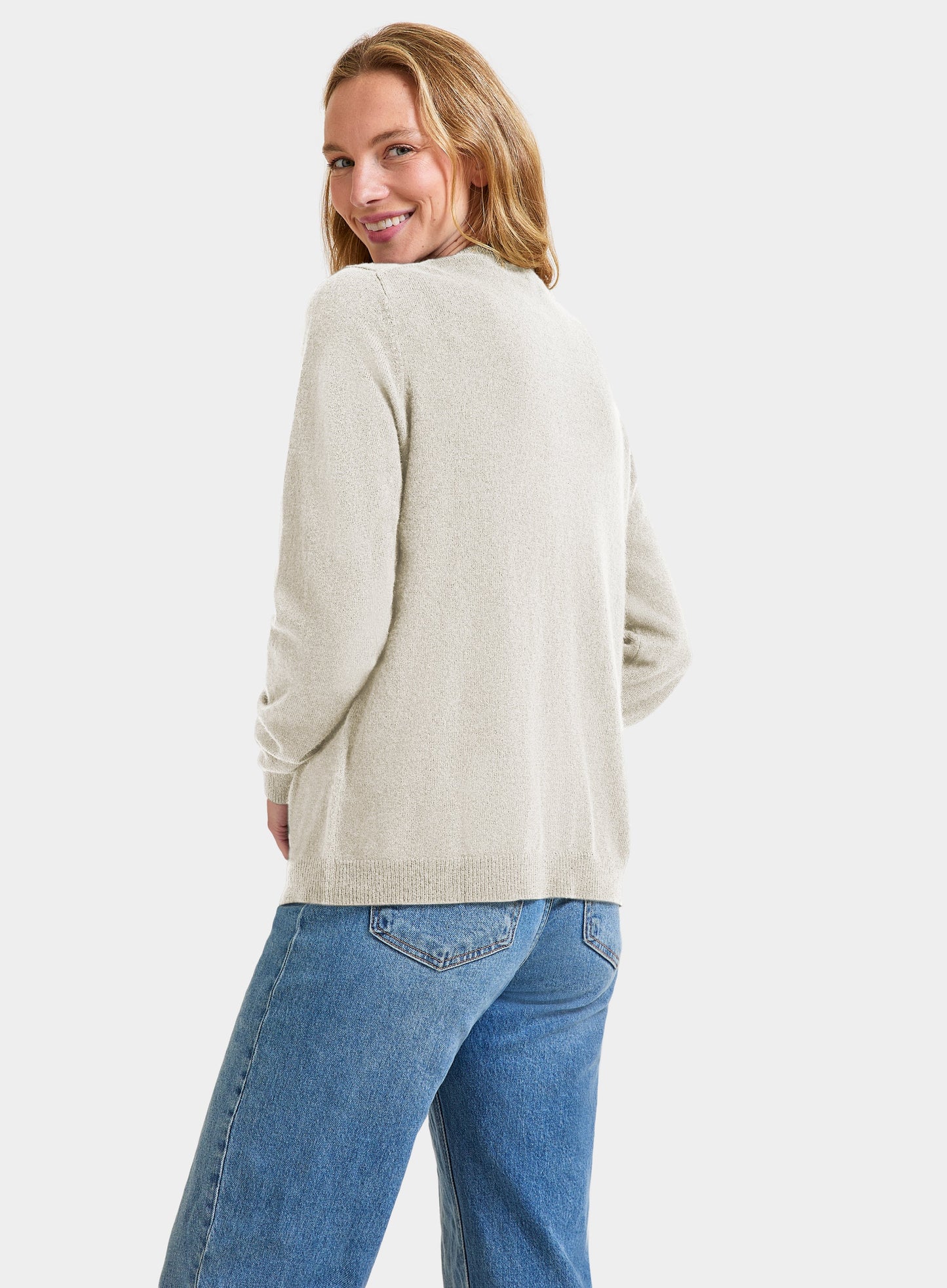 Cashmere Cardigan in Ecru