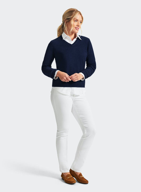 Cashmere V Neck in Navy