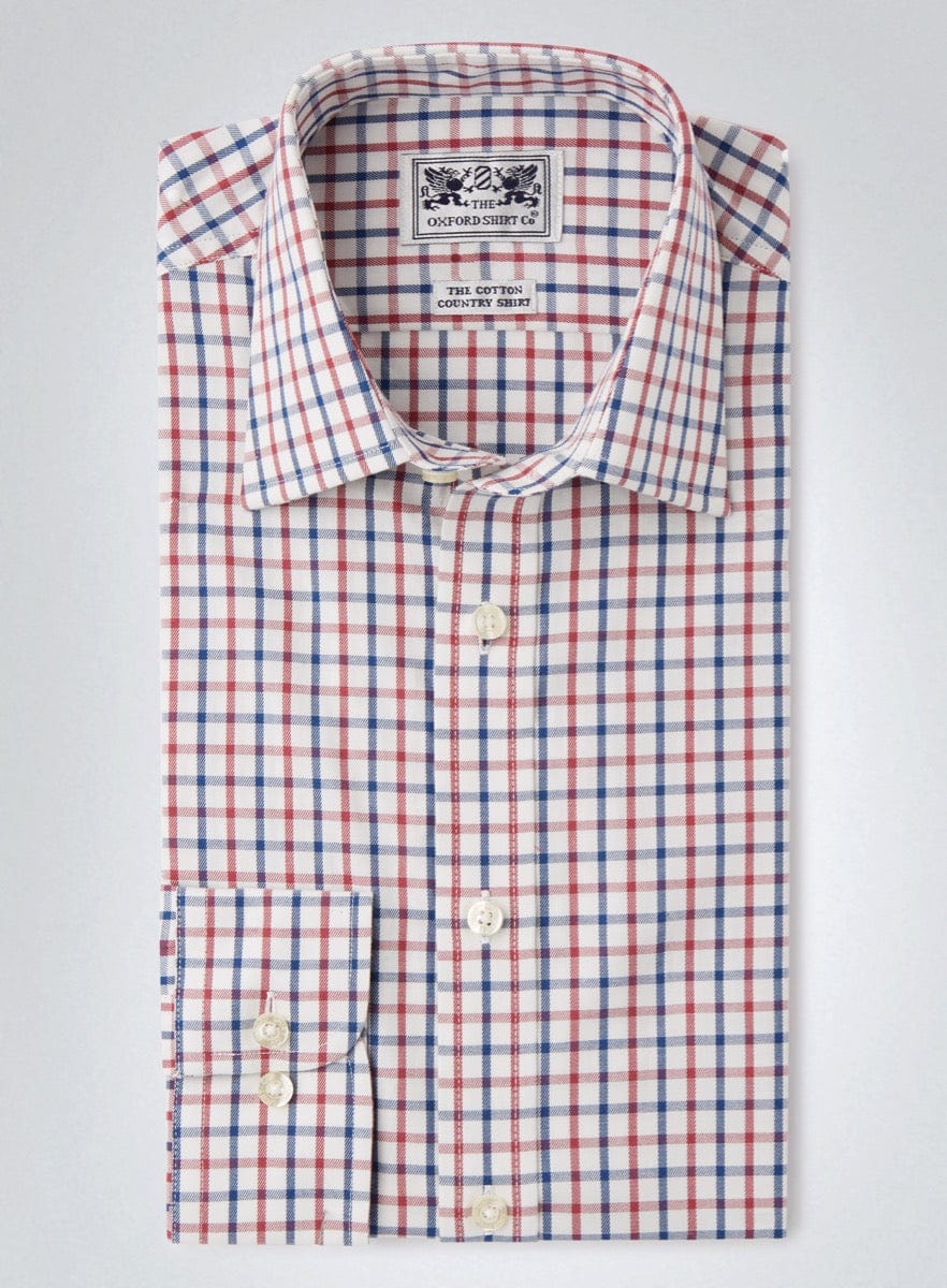 Classic Tattersall Shirt in Red and Navy Check