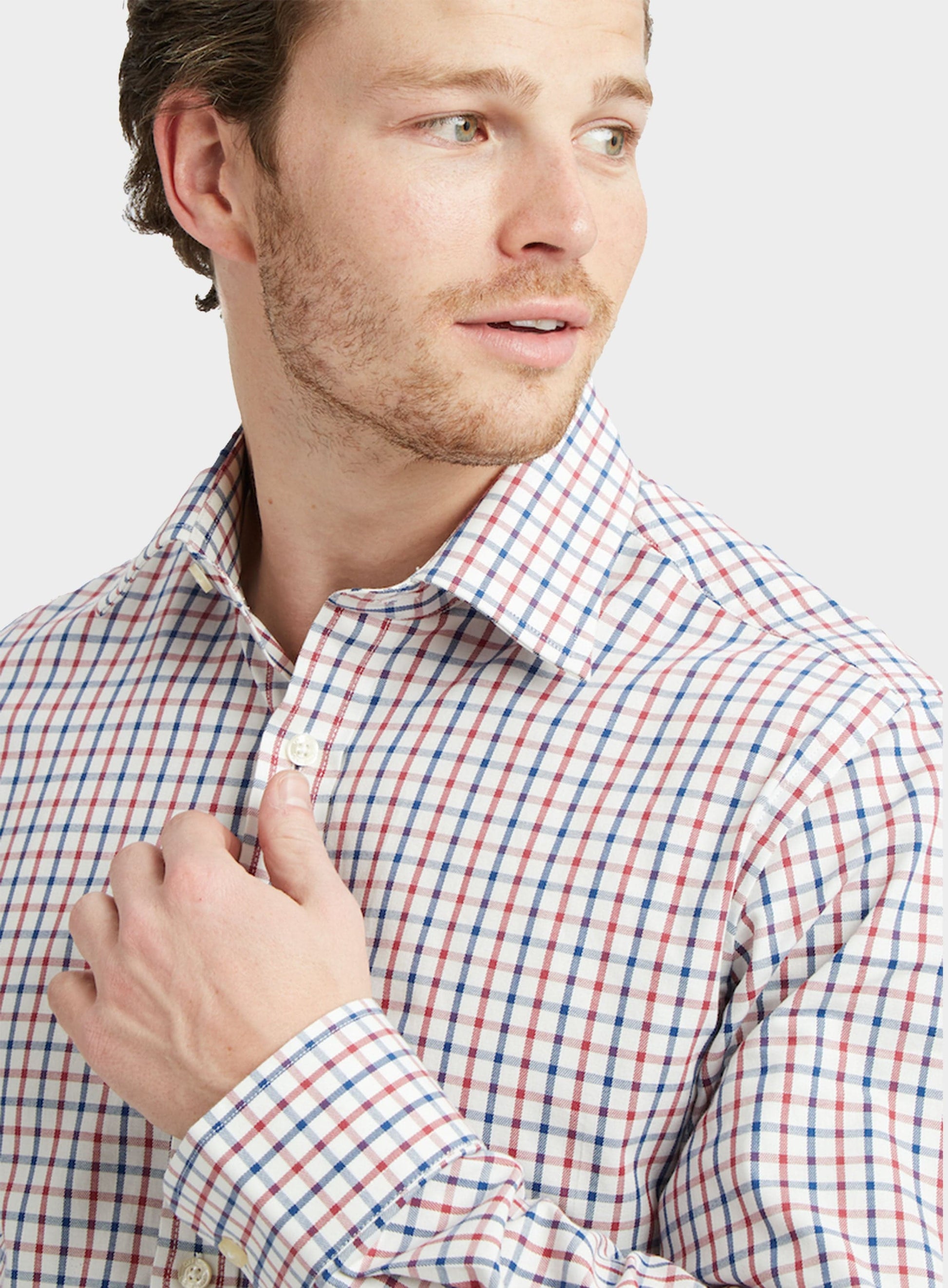 Classic Tattersall Shirt in Red and Navy Check