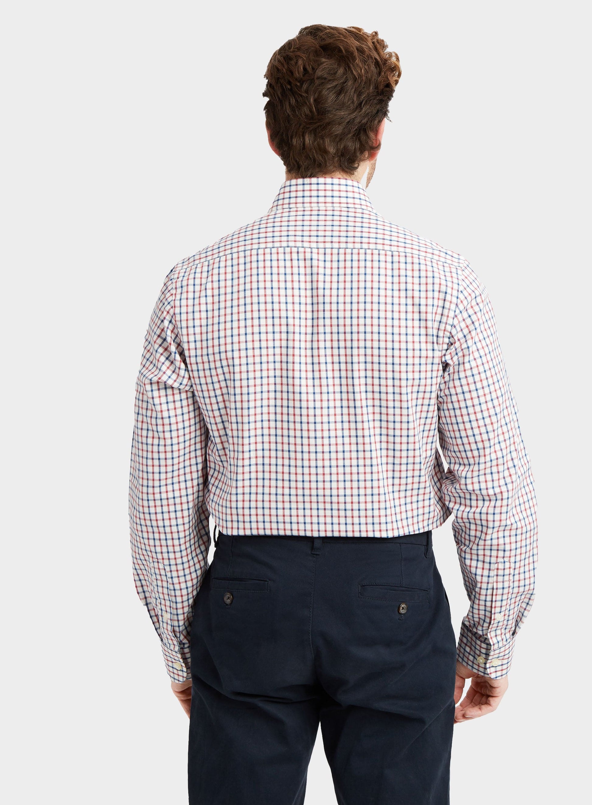 Classic Tattersall Shirt in Red and Navy Check
