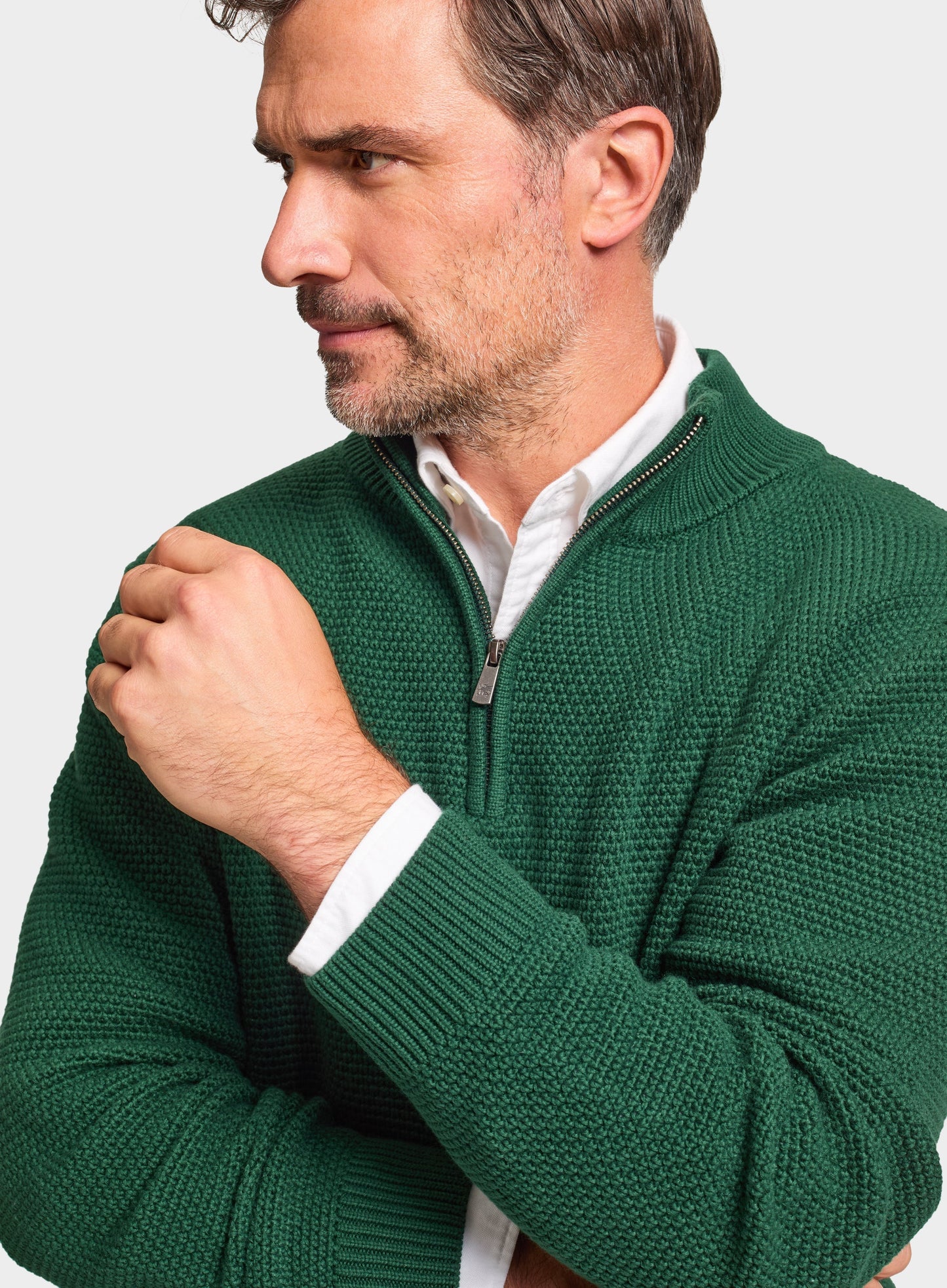 Cotton Blackberry 1/4 Zip in Green