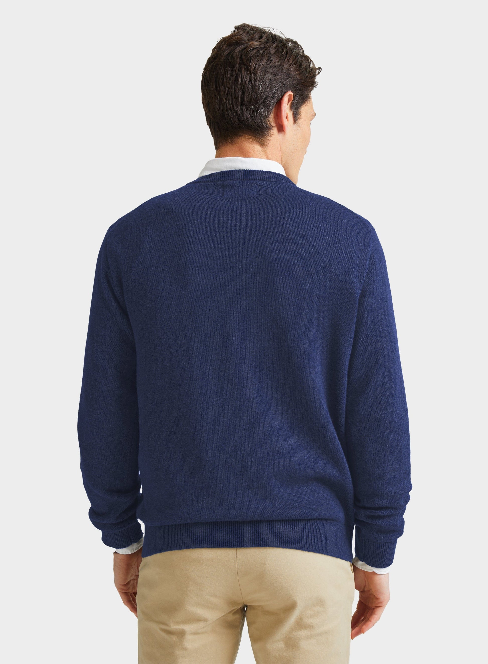 Cotton Cashmere Crew Neck in Midnight