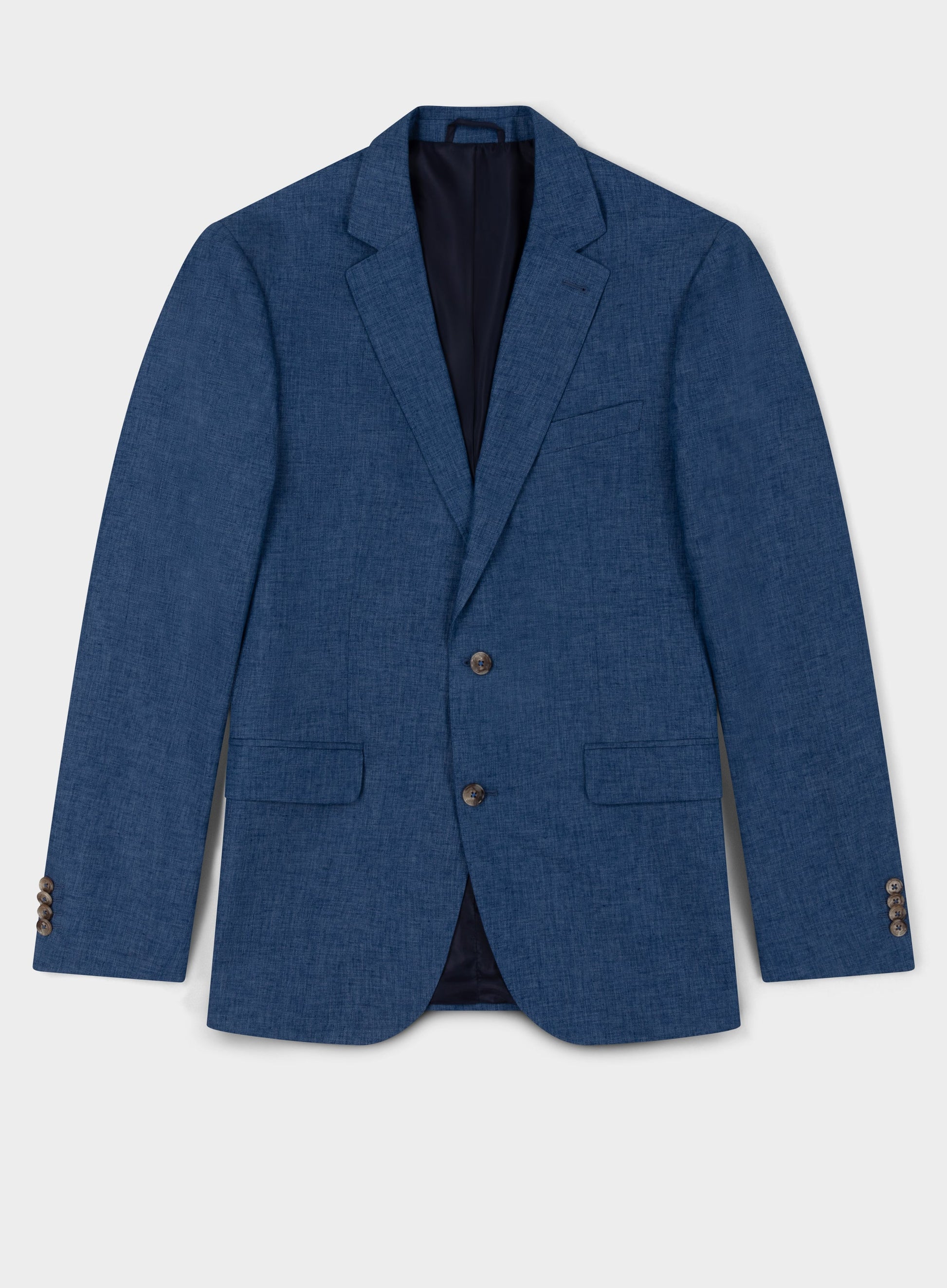 Cotton Linen Blazer - Blue