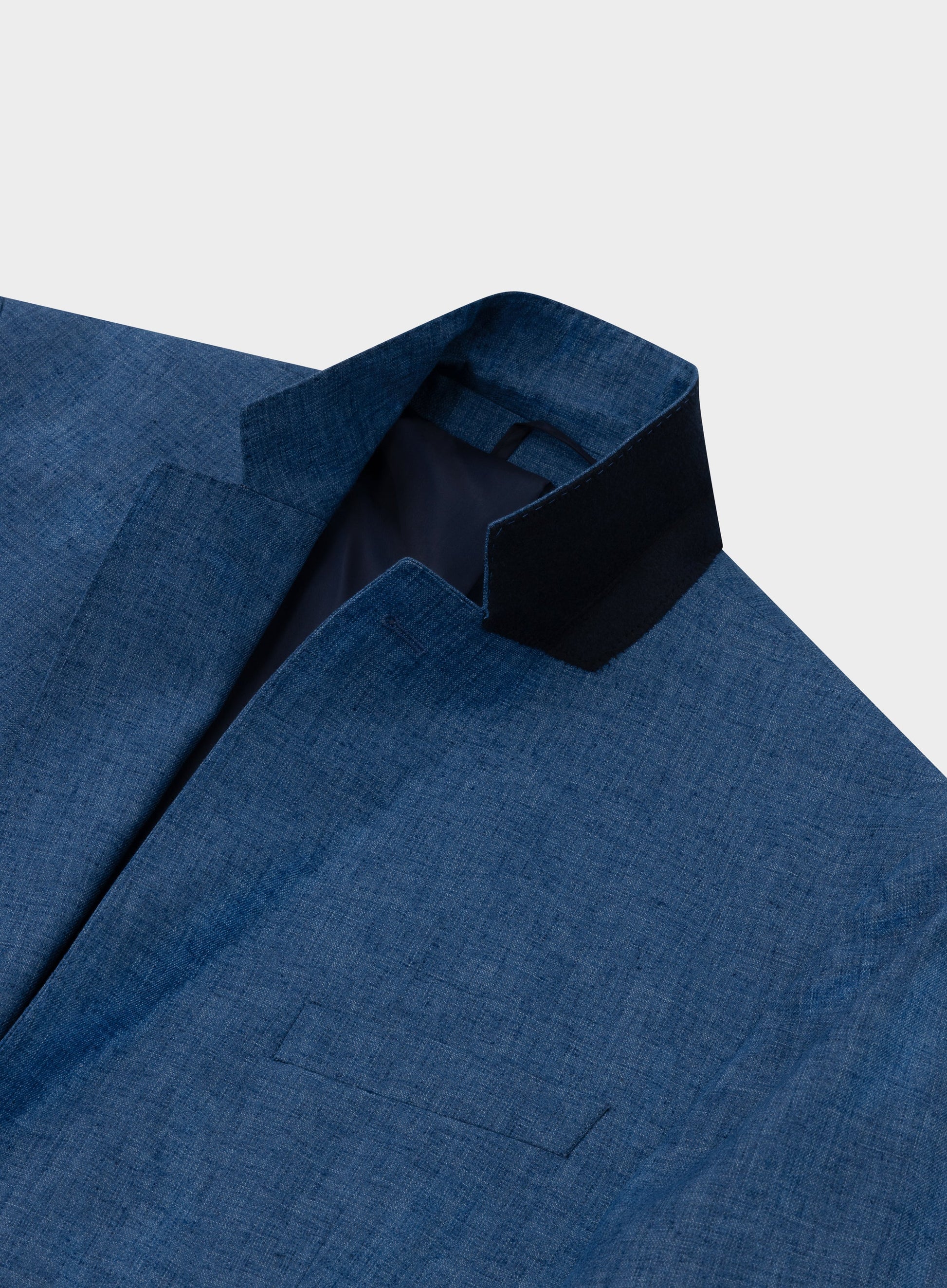 Cotton Linen Blazer - Blue