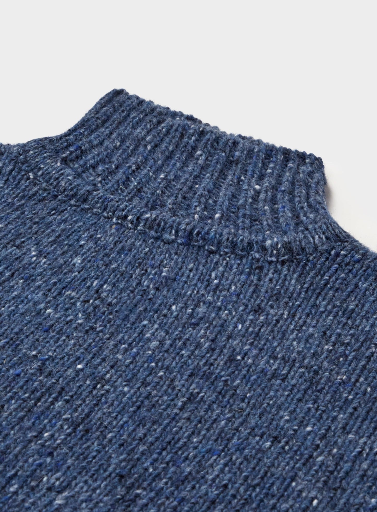 Knitted Neppy Turtle Neck - Denim