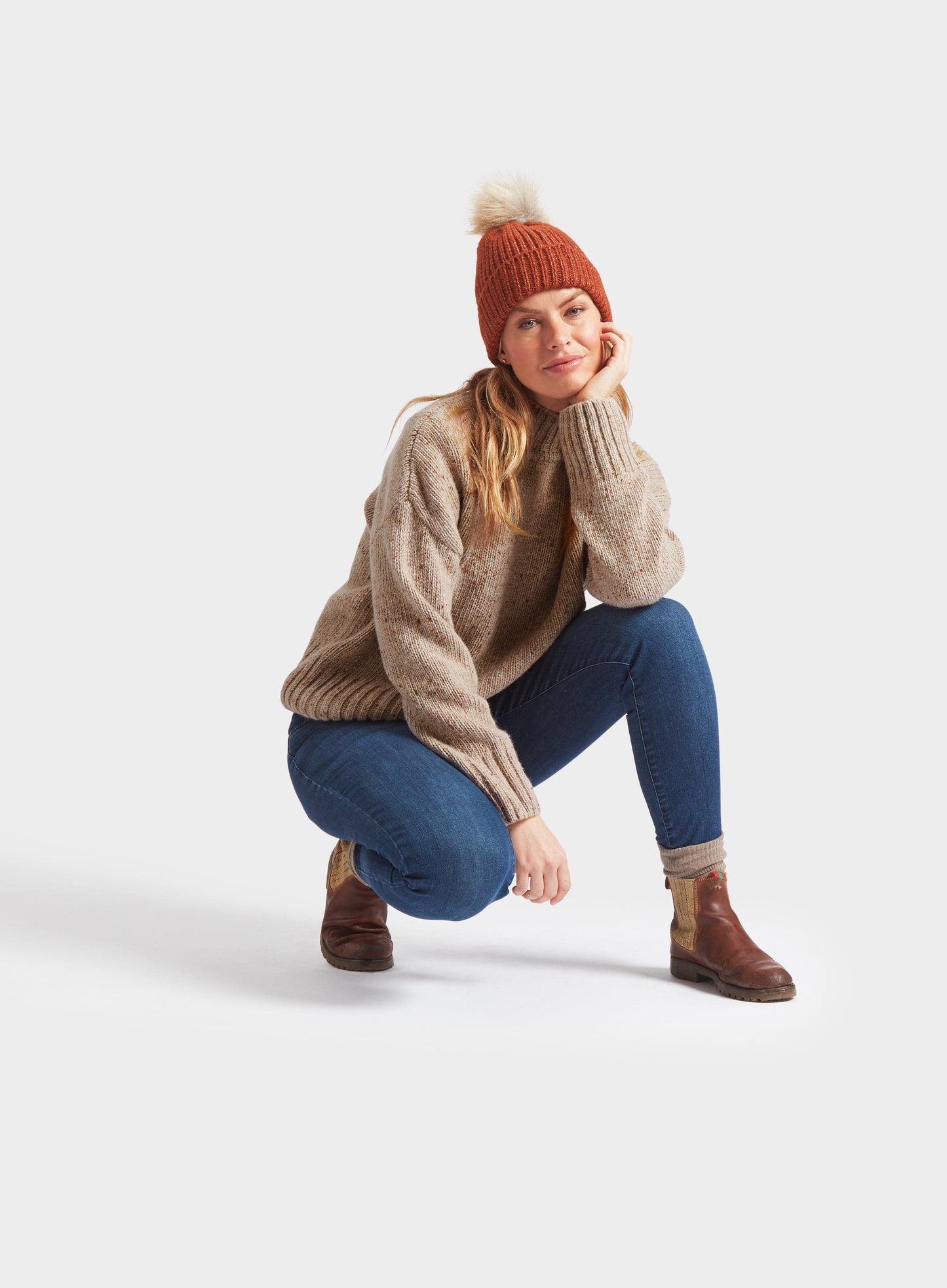 Knitted Neppy Turtle Neck - Oatmeal
