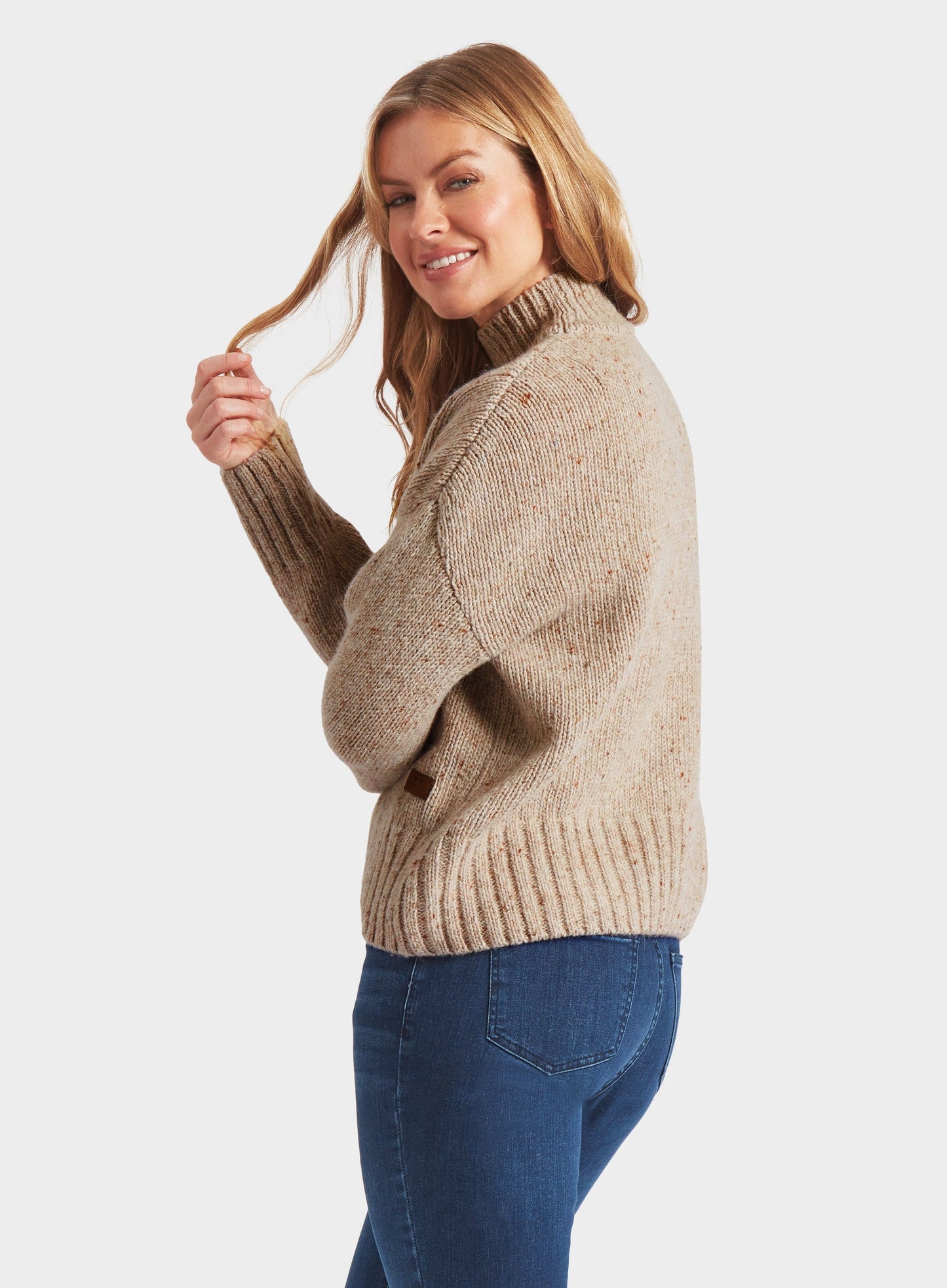 Knitted Neppy Turtle Neck - Oatmeal