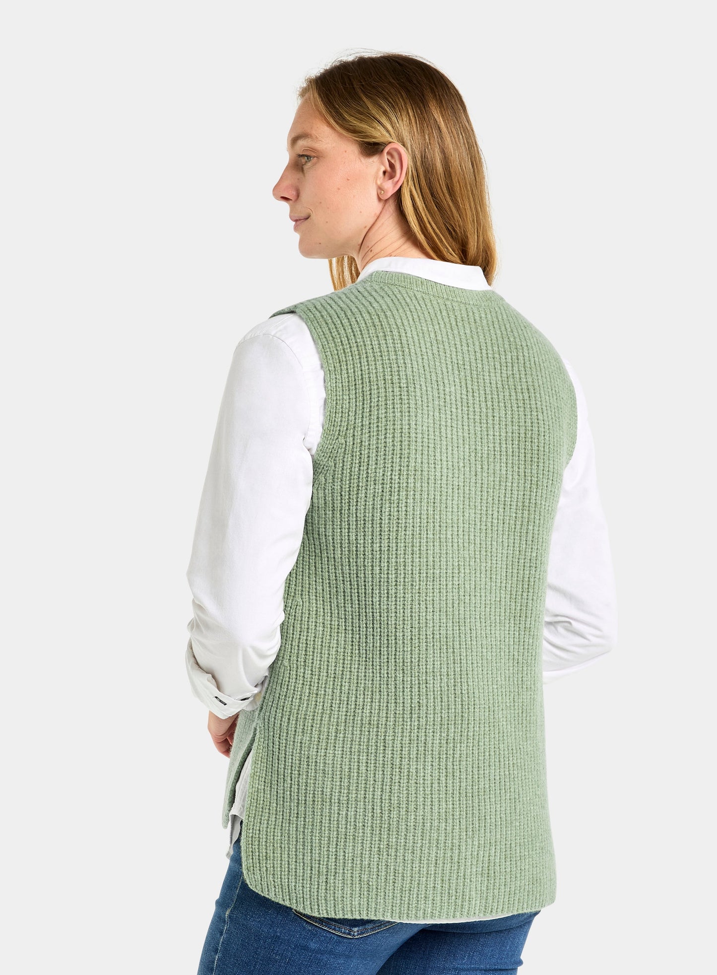 Knitted Rib Vest - Green