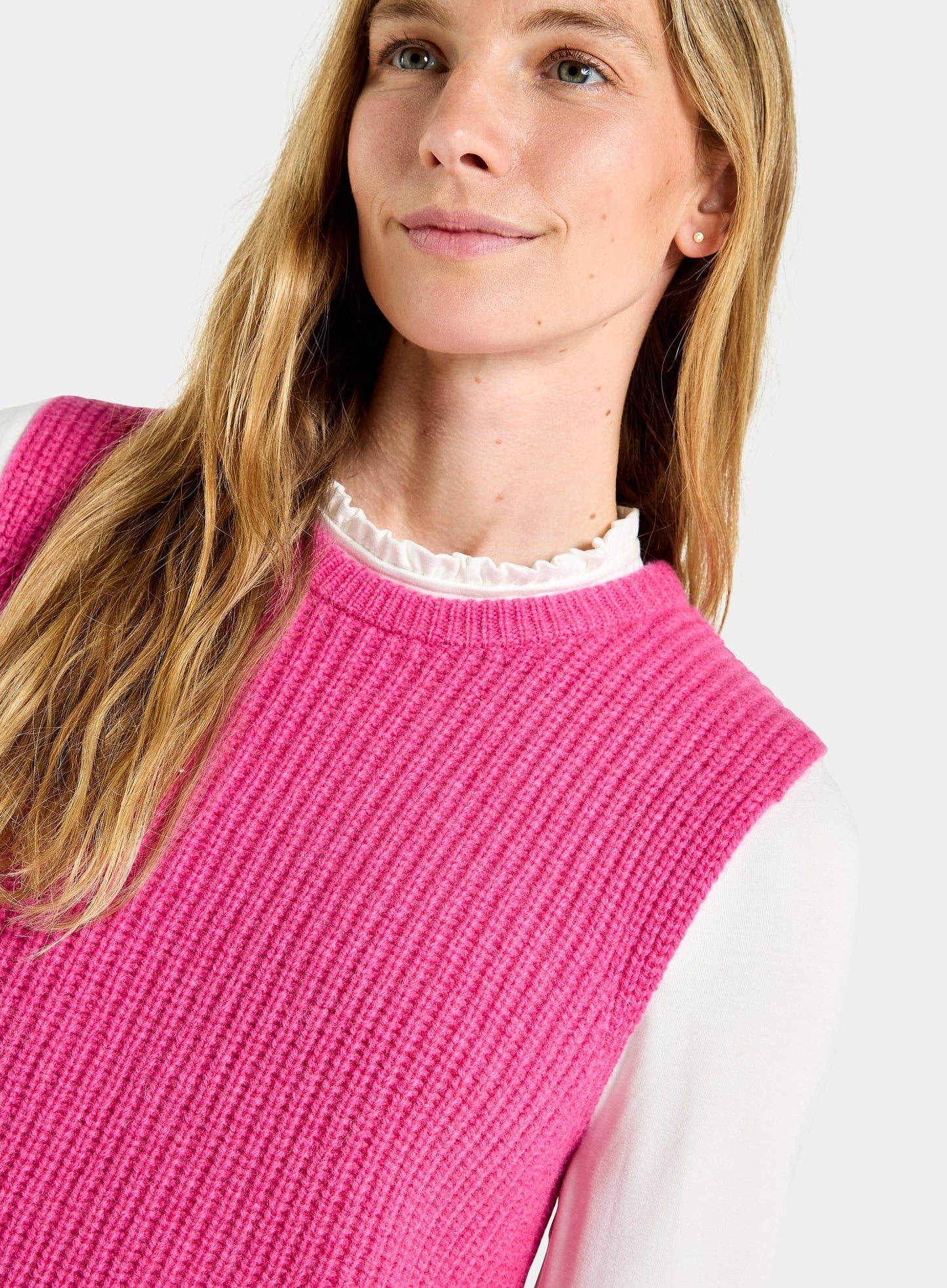 Knitted Rib Vest - Pink