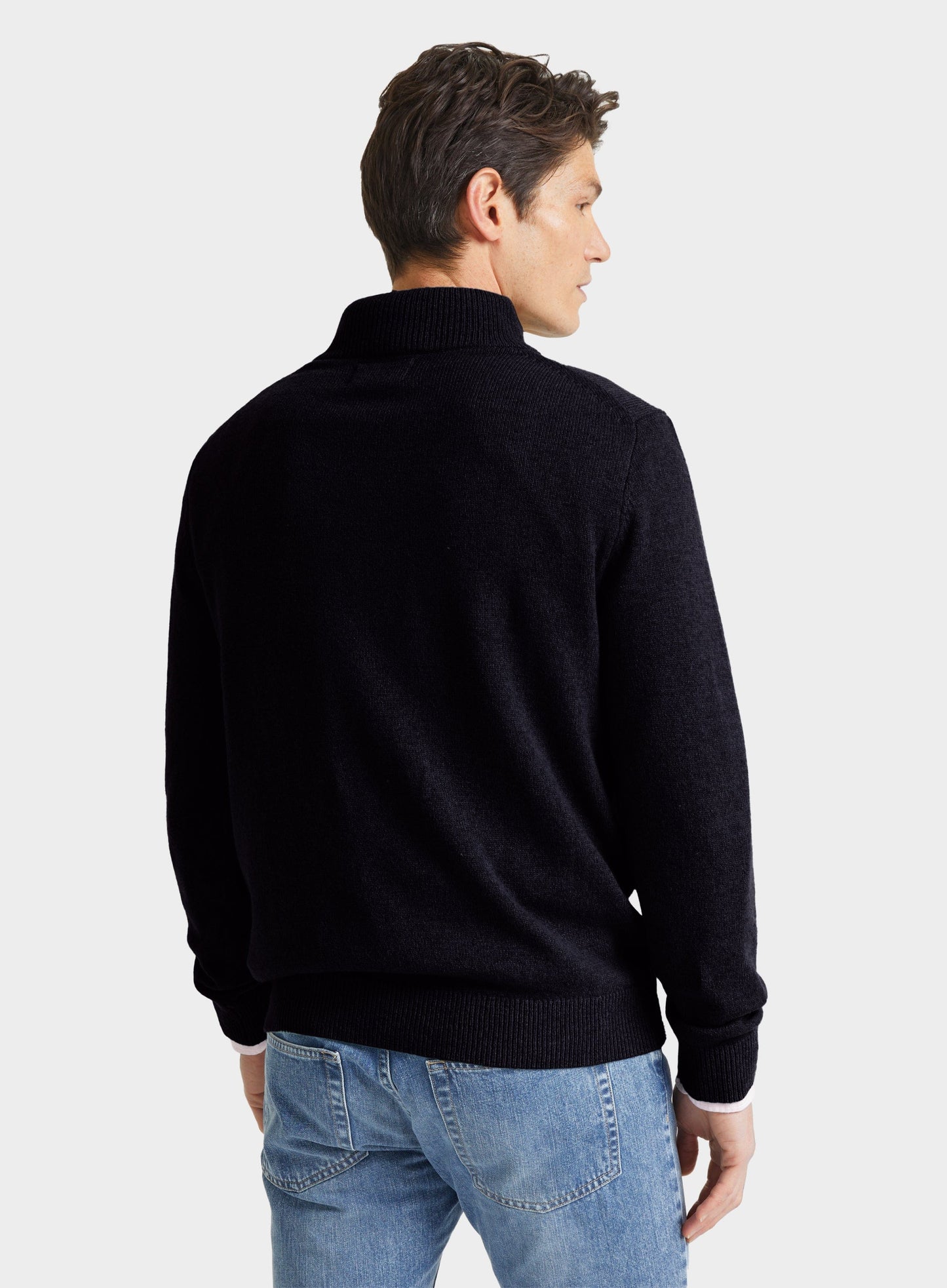 Lambswool 1/4 Zip in Navy