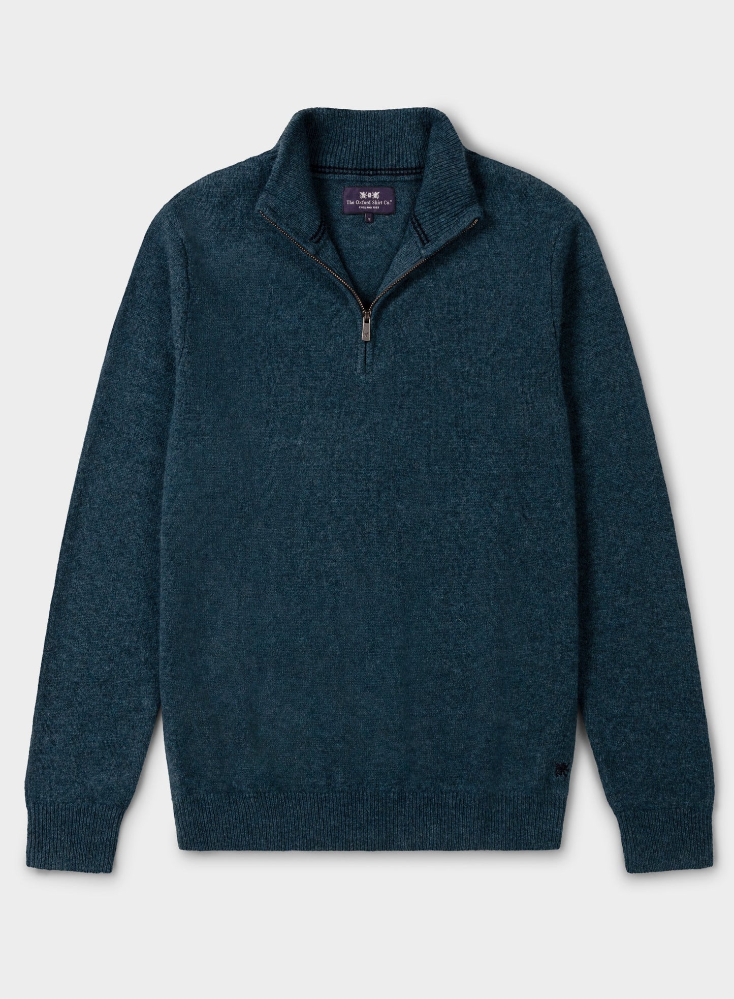 Lambswool 1/4 Zip in Petrol