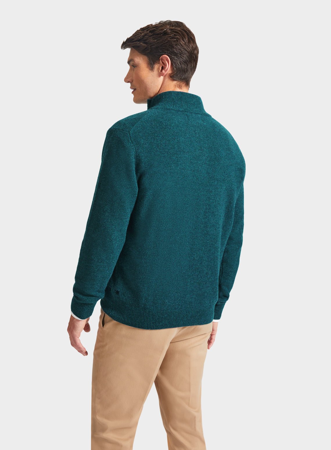 Lambswool 1/4 Zip in Petrol