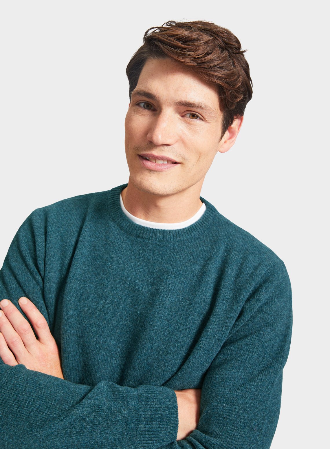 Lambswool Crew Neck in Petrol