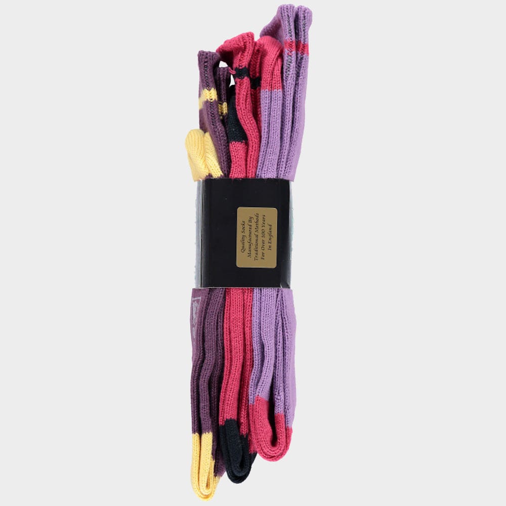Men’s 3 pack of socks in Pink Contrast.