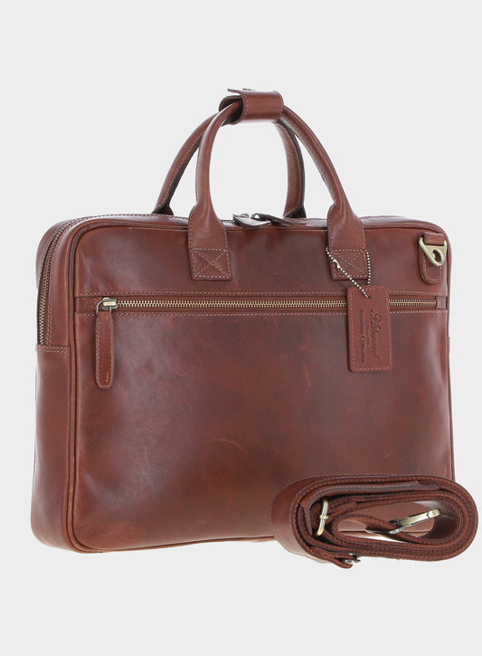 Men’s Balliol laptop briefcase in Chestnut.