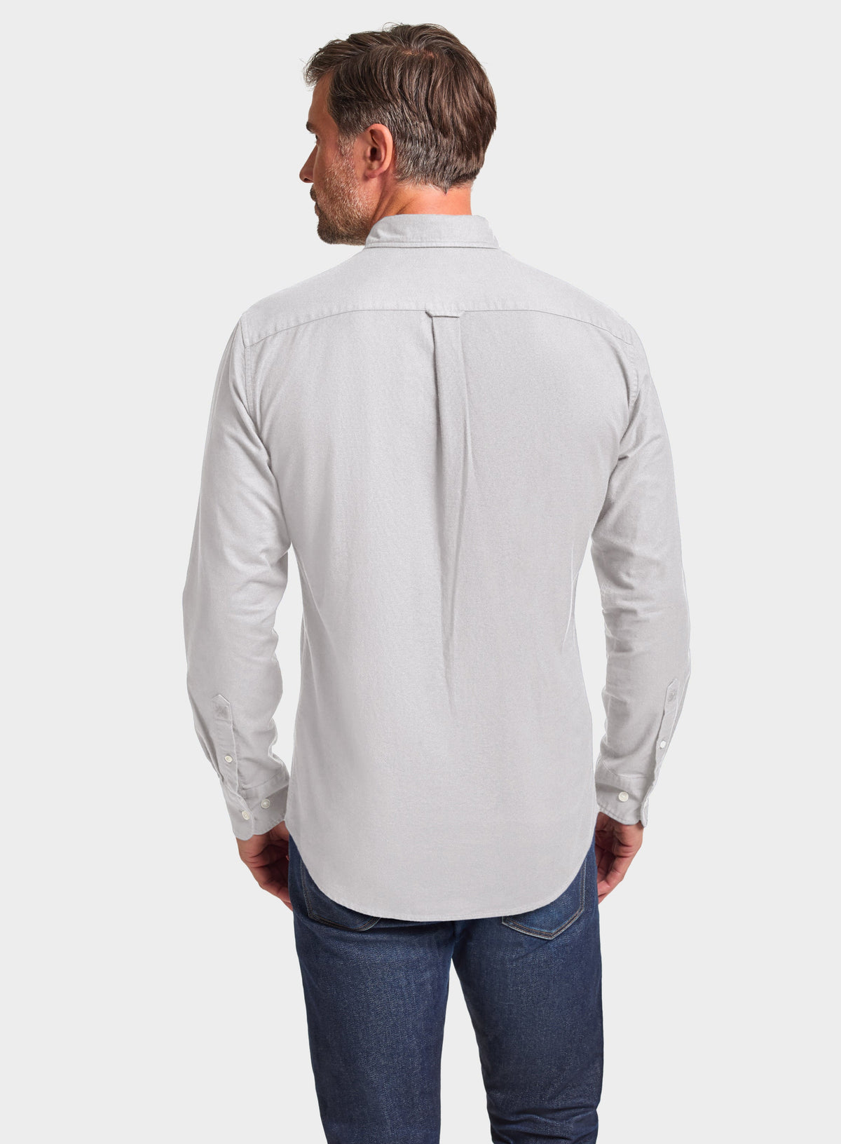 Men’s button-down Oxford shirt in Grey.