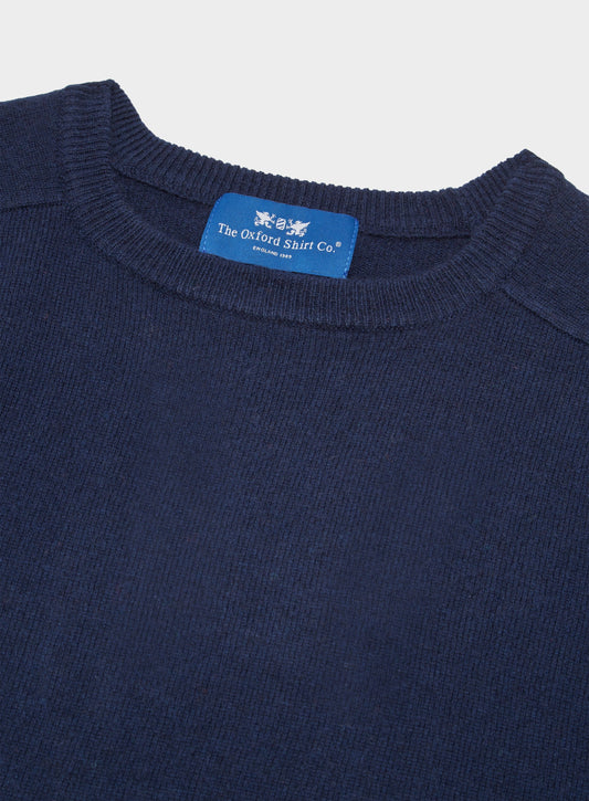 Men’s cashmere crew neck jumper in Navy.